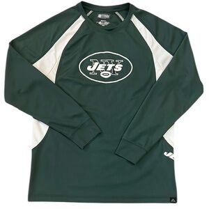 New York Jets Jersey T-Shirt Green/White NFL Team Apparel Long Sleeve Medium